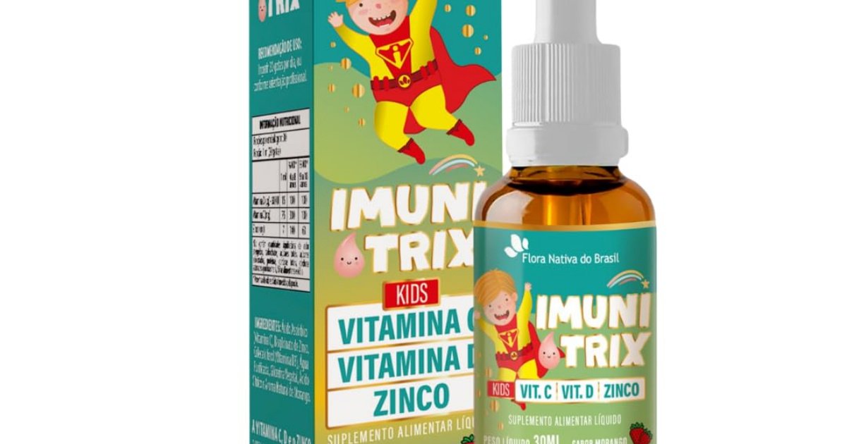 FLORA NATIVA, IMUNITRIX (Vit. C +D+Zinco) 30ml Sabor Morango KIDS