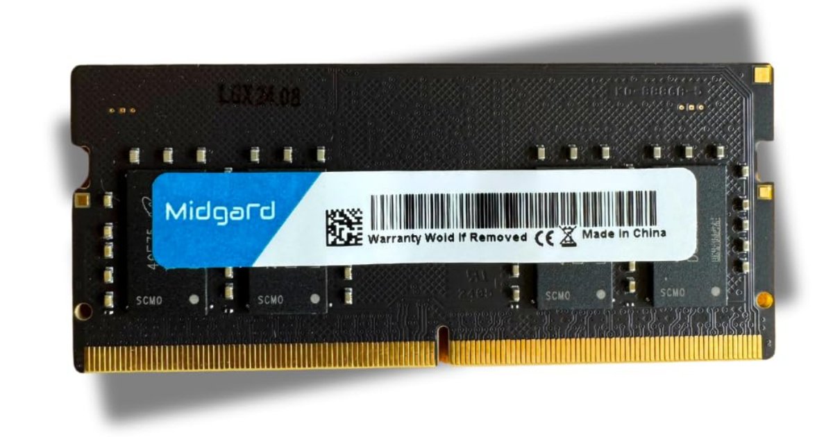 Memoria Midgard 8GB (1X8GB) DDR5 SODIMM 4800MHZ CL40 1,1V Para Notebook Laptop